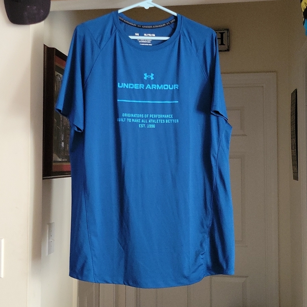 Under Armour Shirt XL Blue Performance Athletic Loose Fit Workout Tee